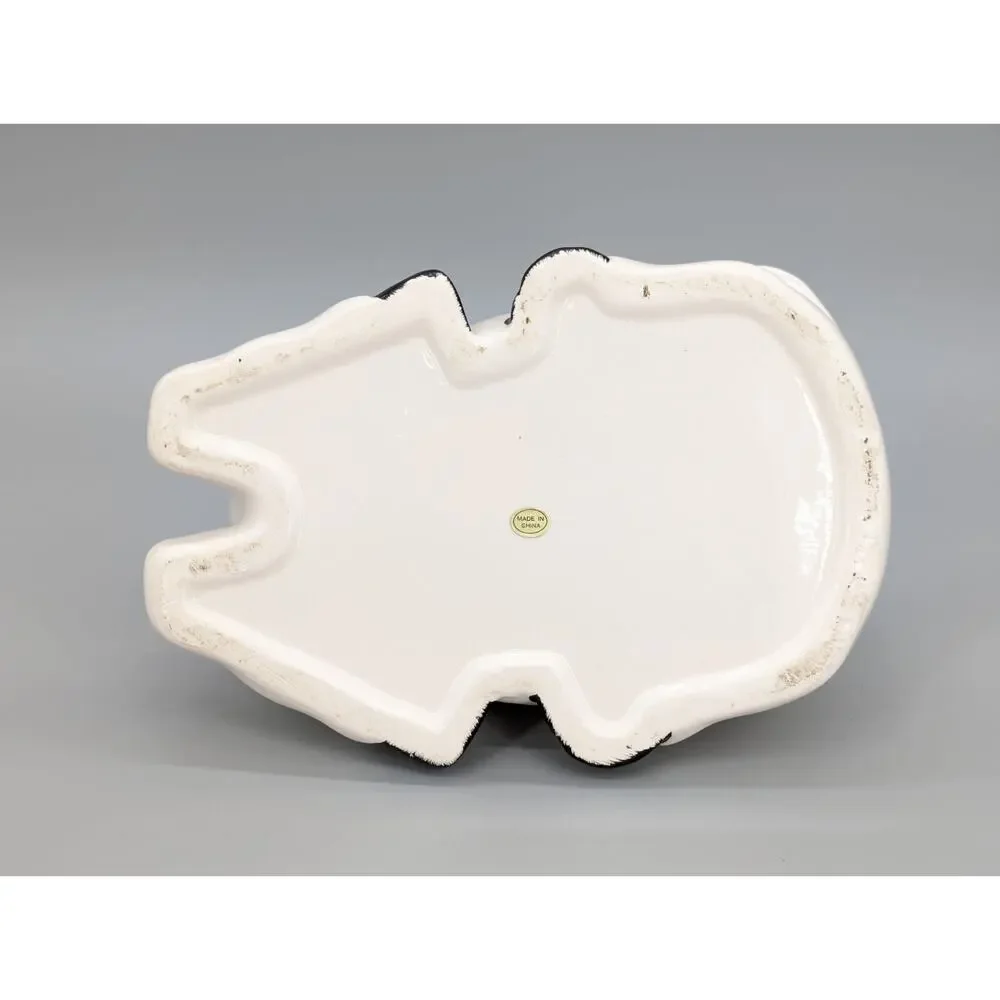 Vintage Ceramic Black White Farm 11